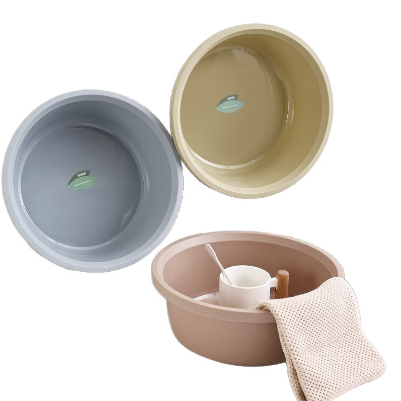Simple and plain plastic basin, household thickened washbasin, baby and children's washbasin, foot wash basin, student laundry basin Item Picture