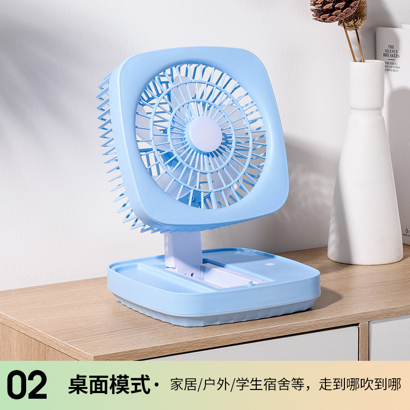 usb silent high-wind desktop fan, small student dormitory office charging desktop folding electric fan Specification image