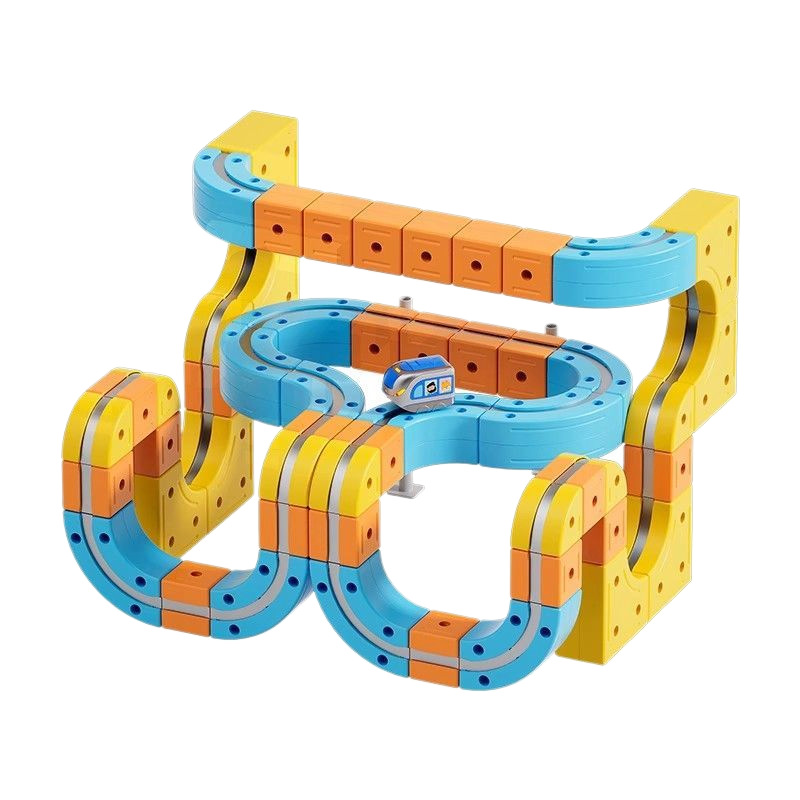 Children's educational electric magnetic high-speed rail train magic track cube DIY magnetic assembly toys for boys and girls Item Picture