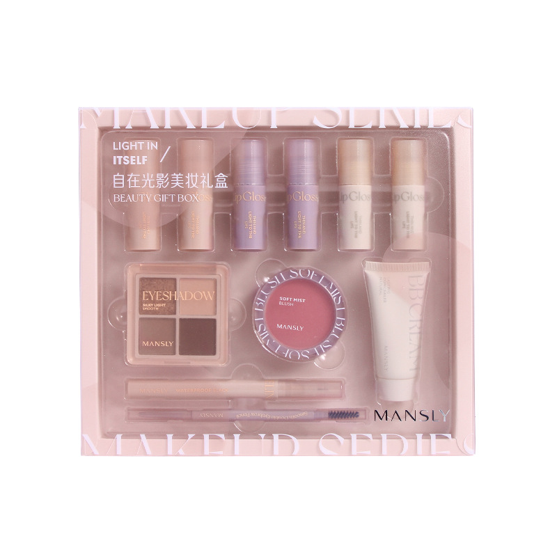 Mansili Free and Easy Light and Shadow Beauty Complete Set Gift Box, Daily Commuting Makeup Set, Birthday and Qixi Cross-border Beauty Item Picture