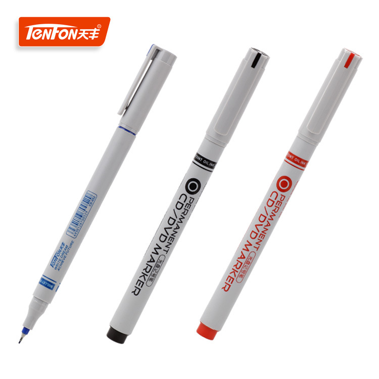 外贸CD光盘笔 单头细CD笔 052CD盘油性马克笔  天丰文具橡皮笔