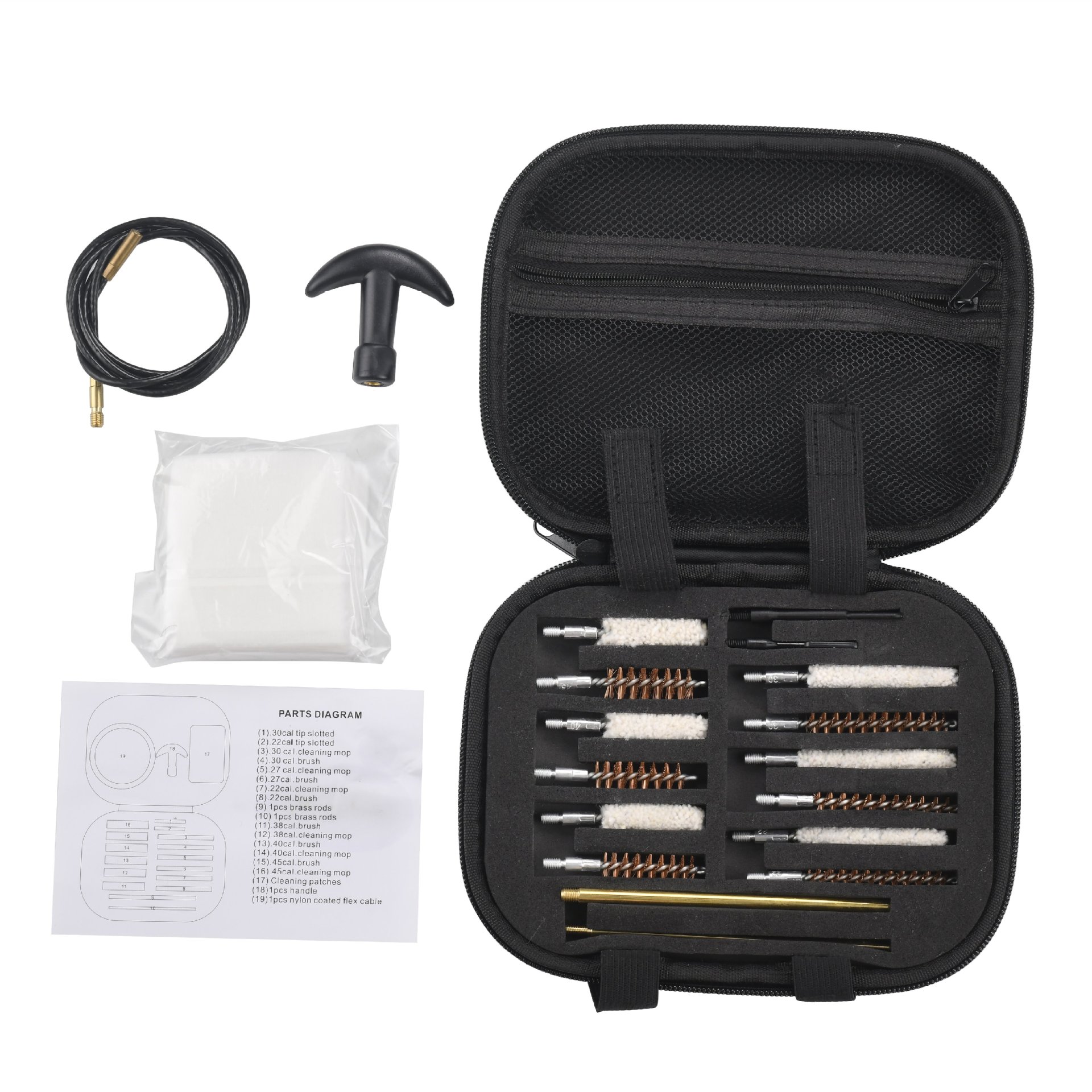 Jujian Cross-border Bestseller Gun Brush, Gun cleaning Tool 19 Pieces Pipe Unblocking Set, Gun cleaning and Maintenance Package, Gun barrel brush details Picture