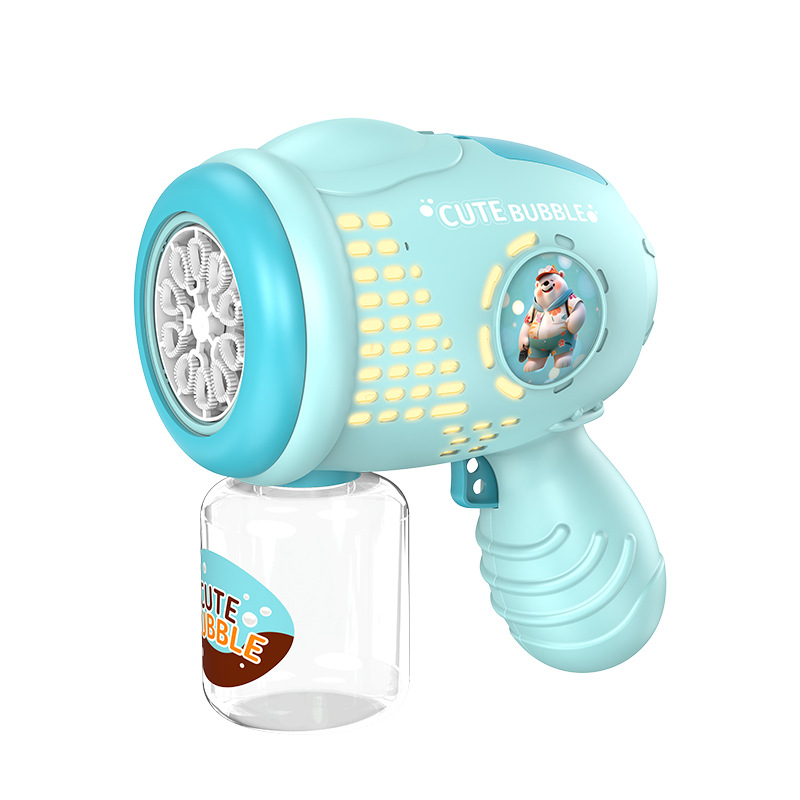 Fully automatic bear bubble machine, Douyin Internet celebrity children's toy, electric light bubble gun, summer outdoor night market batch Item Picture