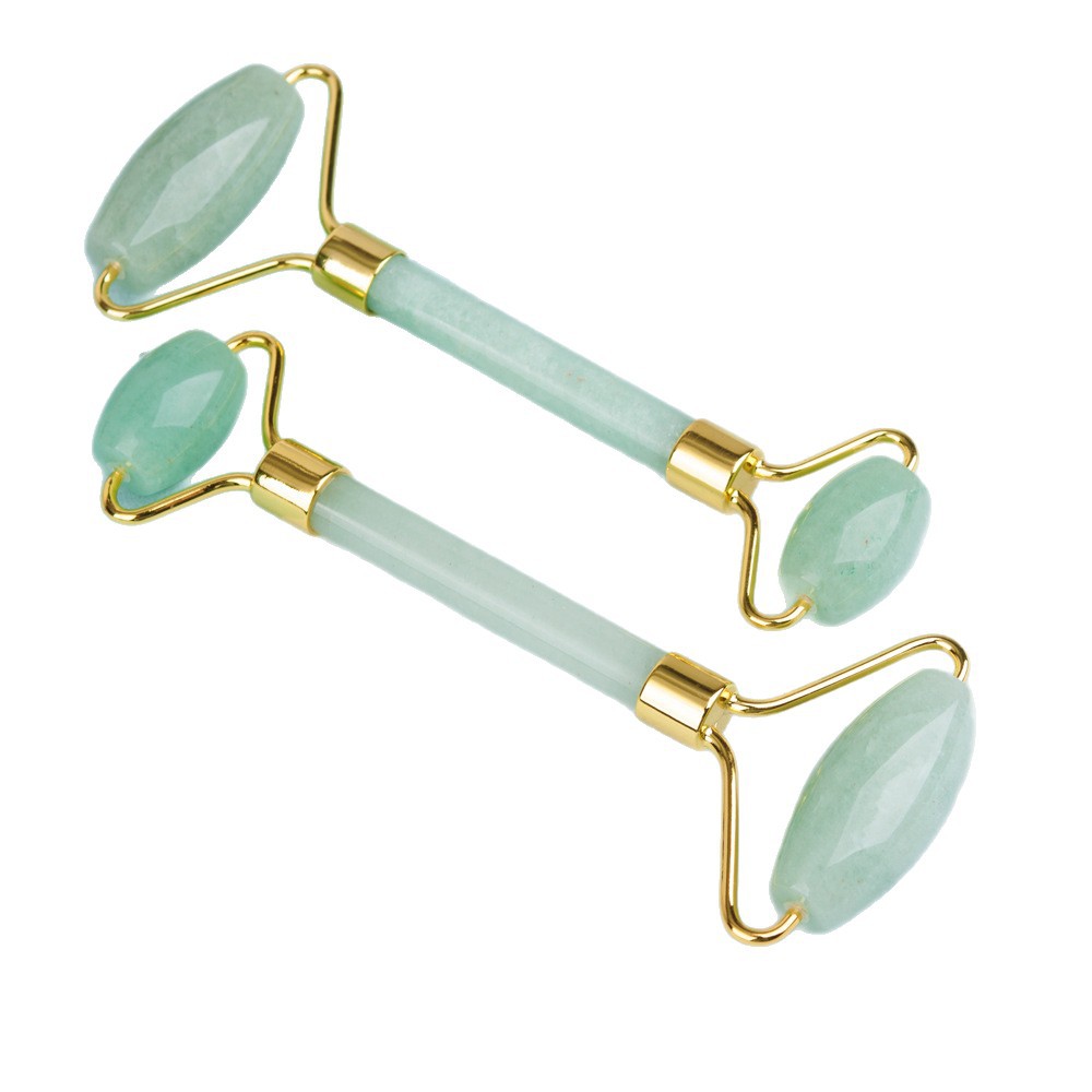Beauty and makeup jade roller massage device, Green Dongling Beauty Container, facial massage roller, cross-border girlfriend and best friend gift, skin care tool Item Picture
