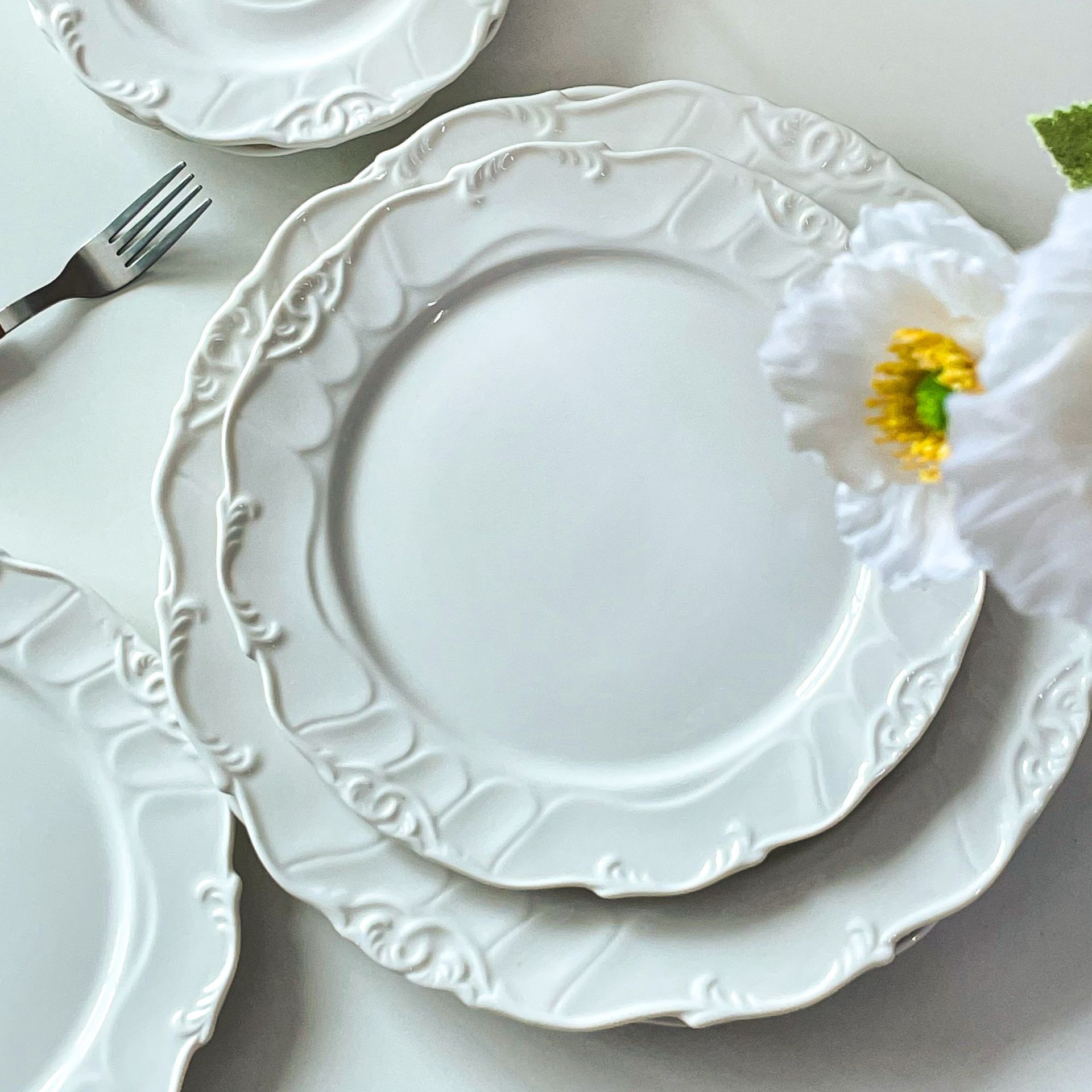 高级感法式复古餐盘陶瓷盘子ins风西餐盘甜品盘菜盘家用早餐盘