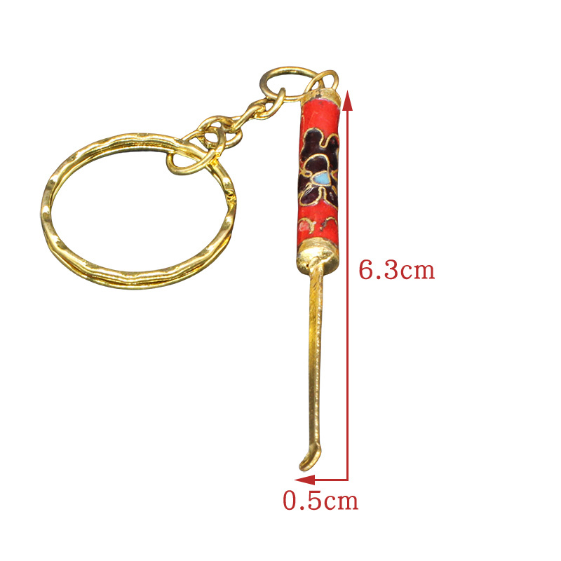 Beijing Cloisonne vintage collection, cloisonne filigree silver blue keychain, pendant ear scoop Application Scenario