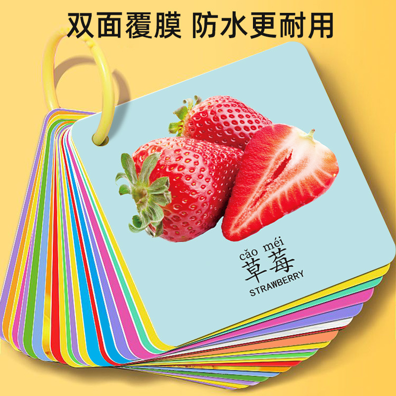 动物卡通卡片认知早教启蒙书儿童一岁宝益智玩具图识物