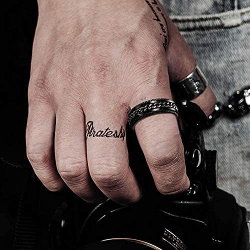 Wholesale of new 6-piece sets of jewelry from Amazon in Japan and South Korea, including chain-rotating titanium steel rings and stress-relieving rotating hand rings Specification image