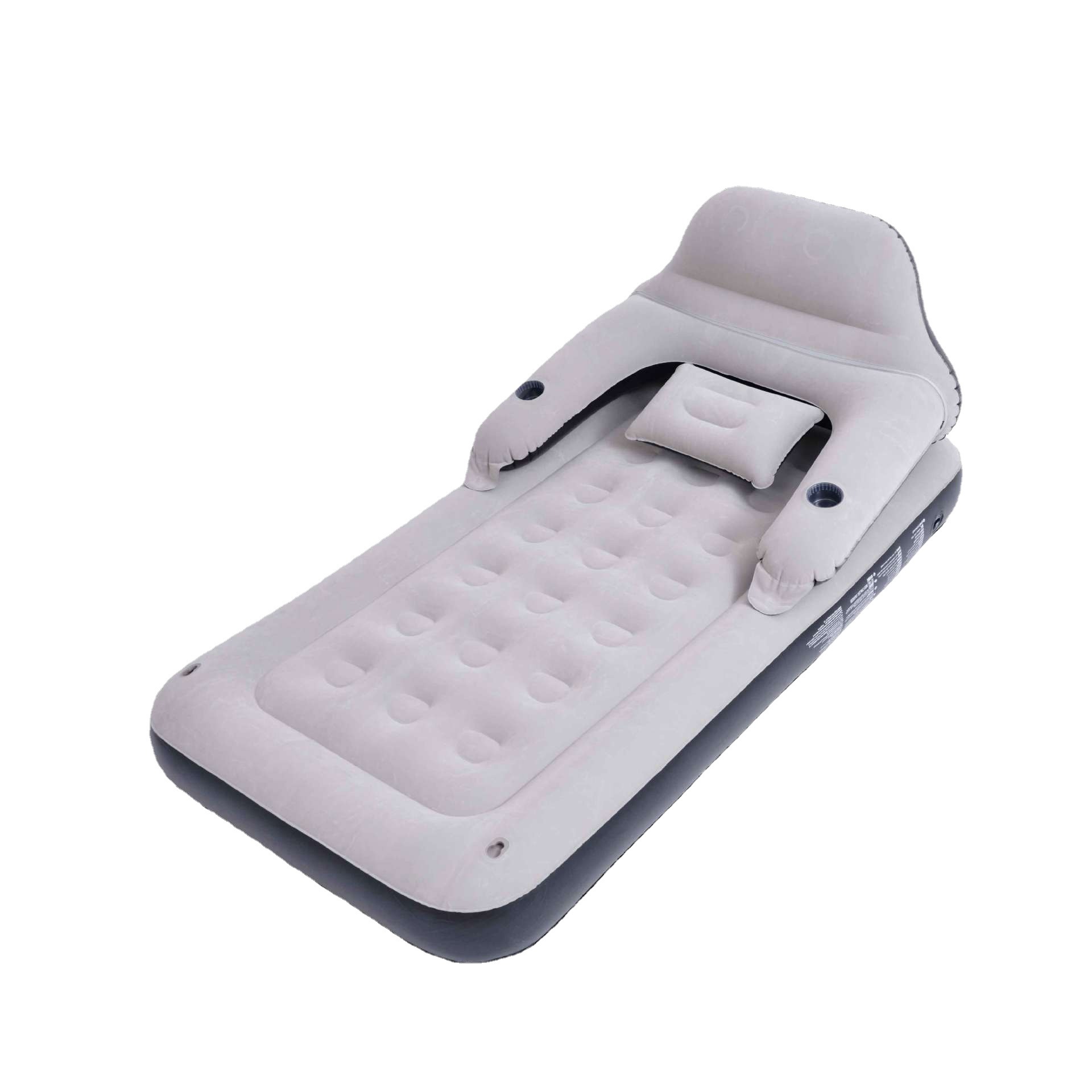 JILONG single and double household thickened and enlarged air mattress, simple and portable outdoor lazy backrest inflatable mattress Item Picture