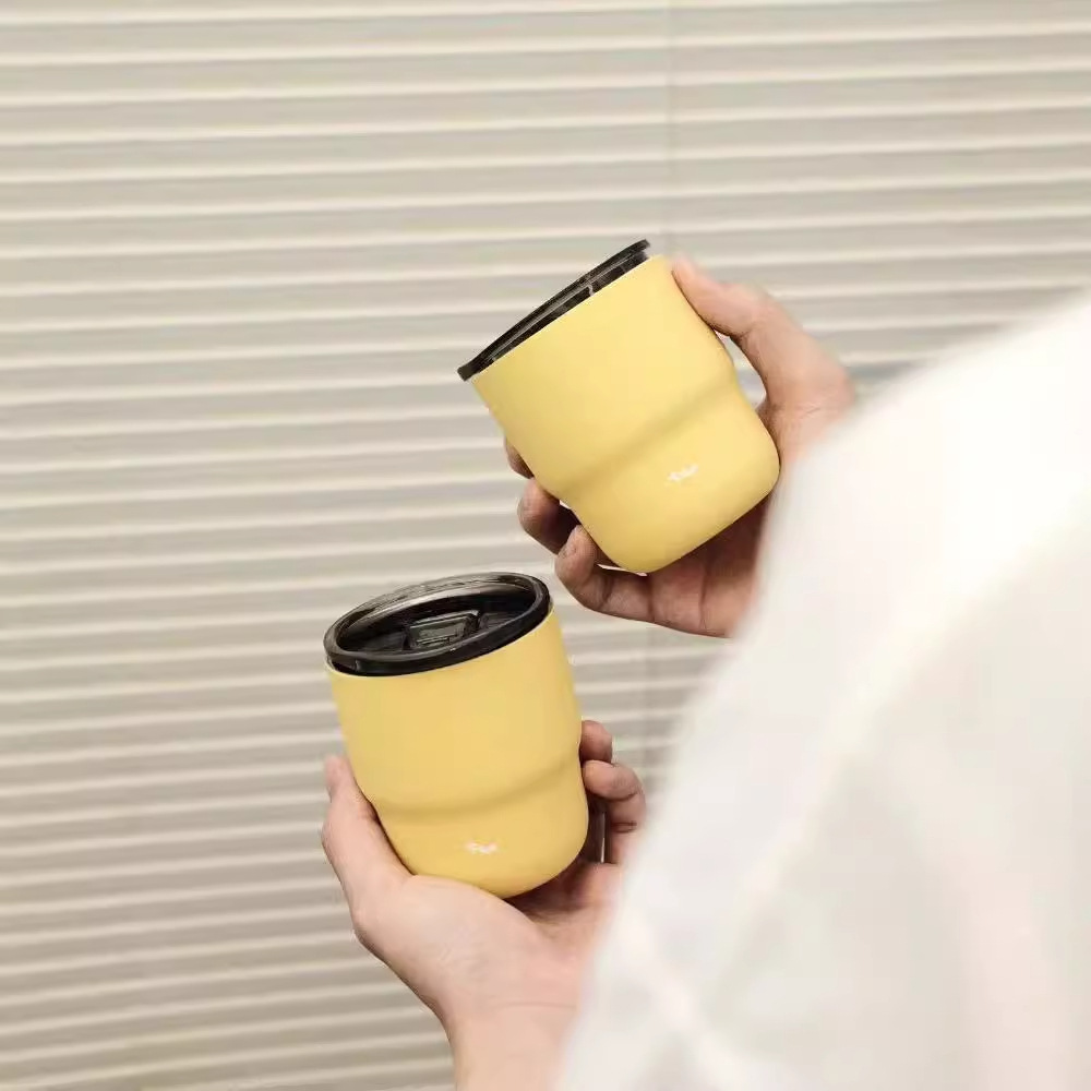 Xiaohongshu InS-style high-appearation-level coffee cup with lid, outdoor camping travel cup, cross-border 304 stainless steel coffee cup Application Scenario