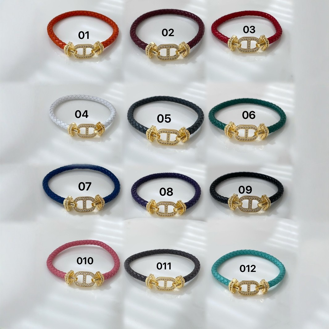 Pig nose red rope leather rope bracelet for men and women, 18k gold copper slightly inlaid with diamonds, high-end DIY bracelet for couples in the zodiac year Specification image