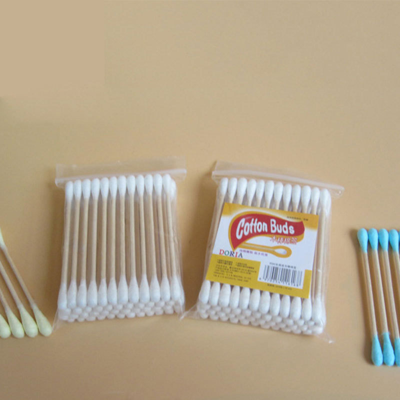 50 pieces per pack, 720 bags per box, disposable wooden sticks, double-headed cotton swabs, ear cleaning, makeup removal, cleaning and hygiene cotton swabs Specification image