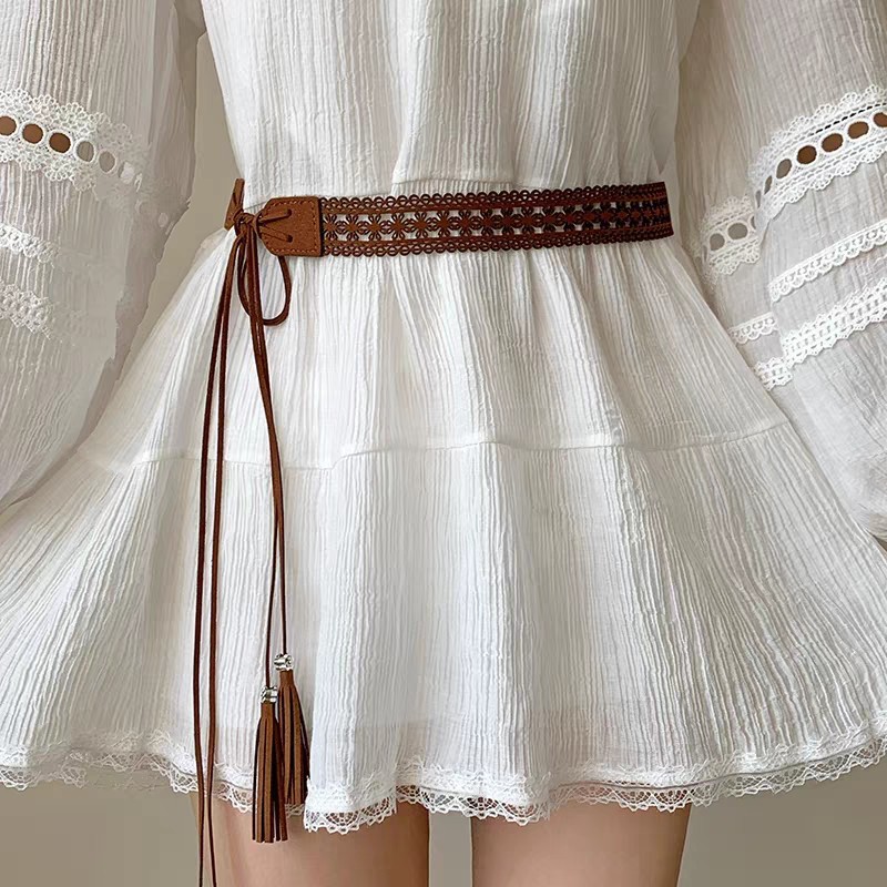 Ethnic-style hand-woven belt dress, retro and versatile Hanfu accessory, waist rope decoration, belt corset