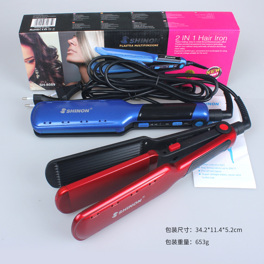 Wholesale of Amazon's best-selling dry and wet dual-purpose 2-in-1 hair curlers, hair curling rods, dual-purpose hair straightening devices, and hair straightening irons