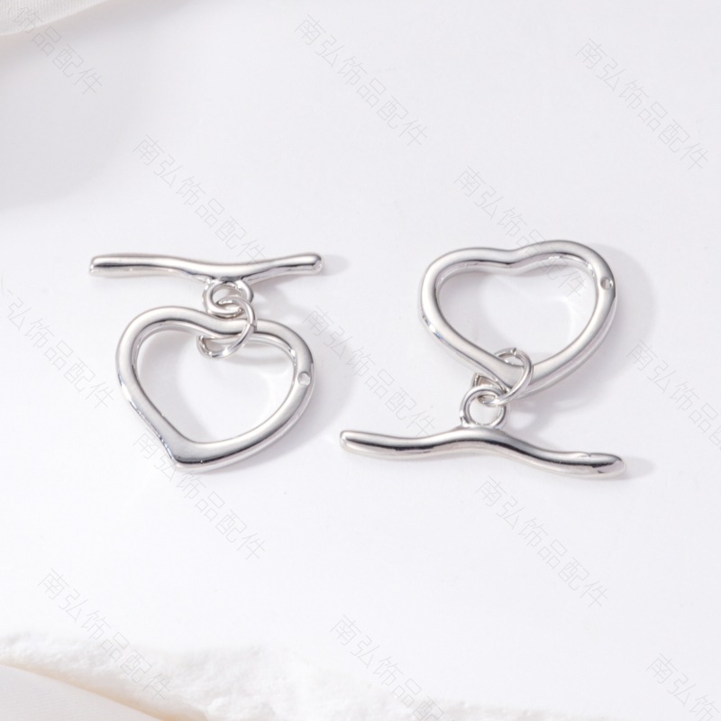 diy crystal pearl necklace with heart-shaped OT clasp in strong color preservation, white and gold. It is a connecting and clasp accessory Application Scenario
