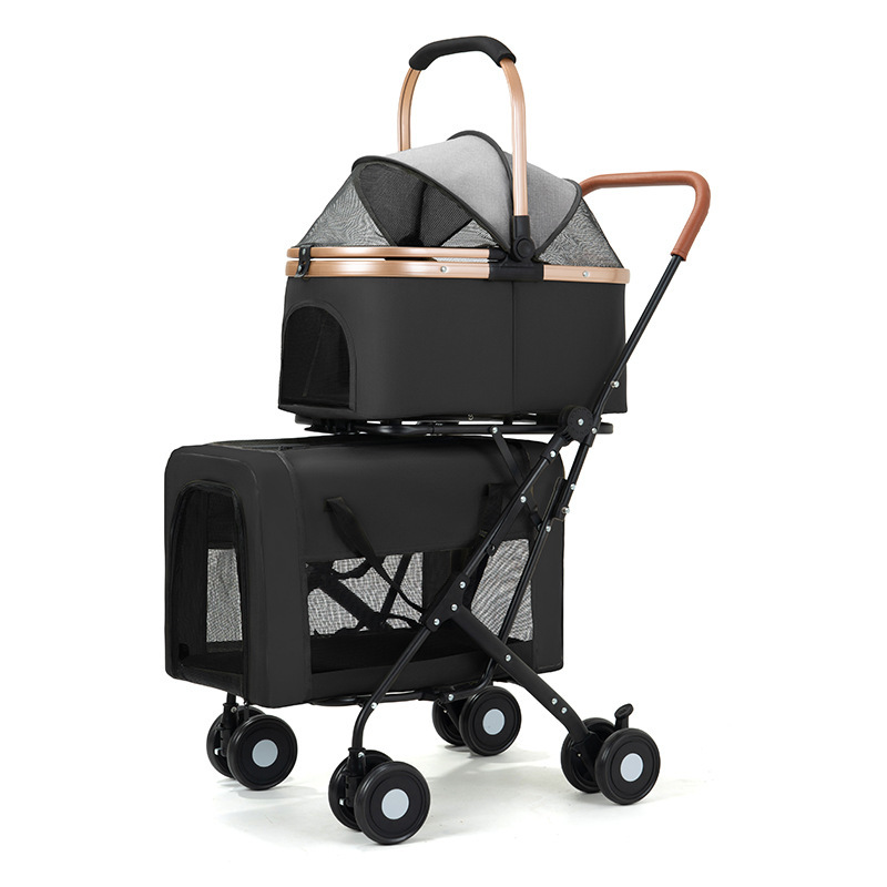 Double-layer pet strollers, cat climbing frames, pet steps, multi-functional portable pet supplies, suitable for cats and dogs to relax and have fun details Picture