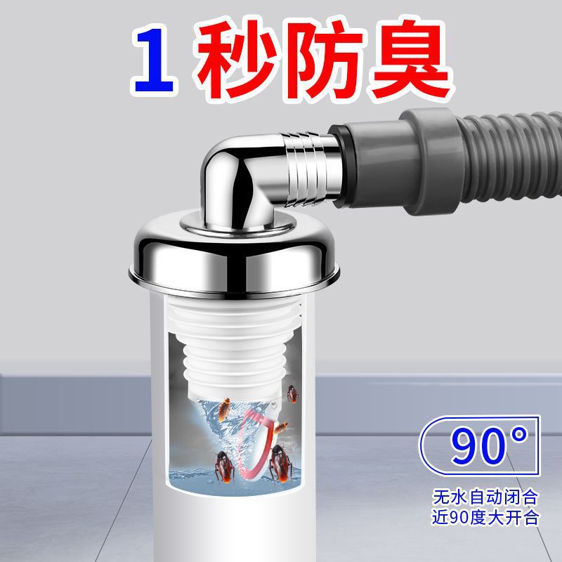 The three-way drain pipe for the washing machine, the joint of the drain pipe and the floor drain, is connected to the three-way manifold, and the water distributor is split into two details Picture