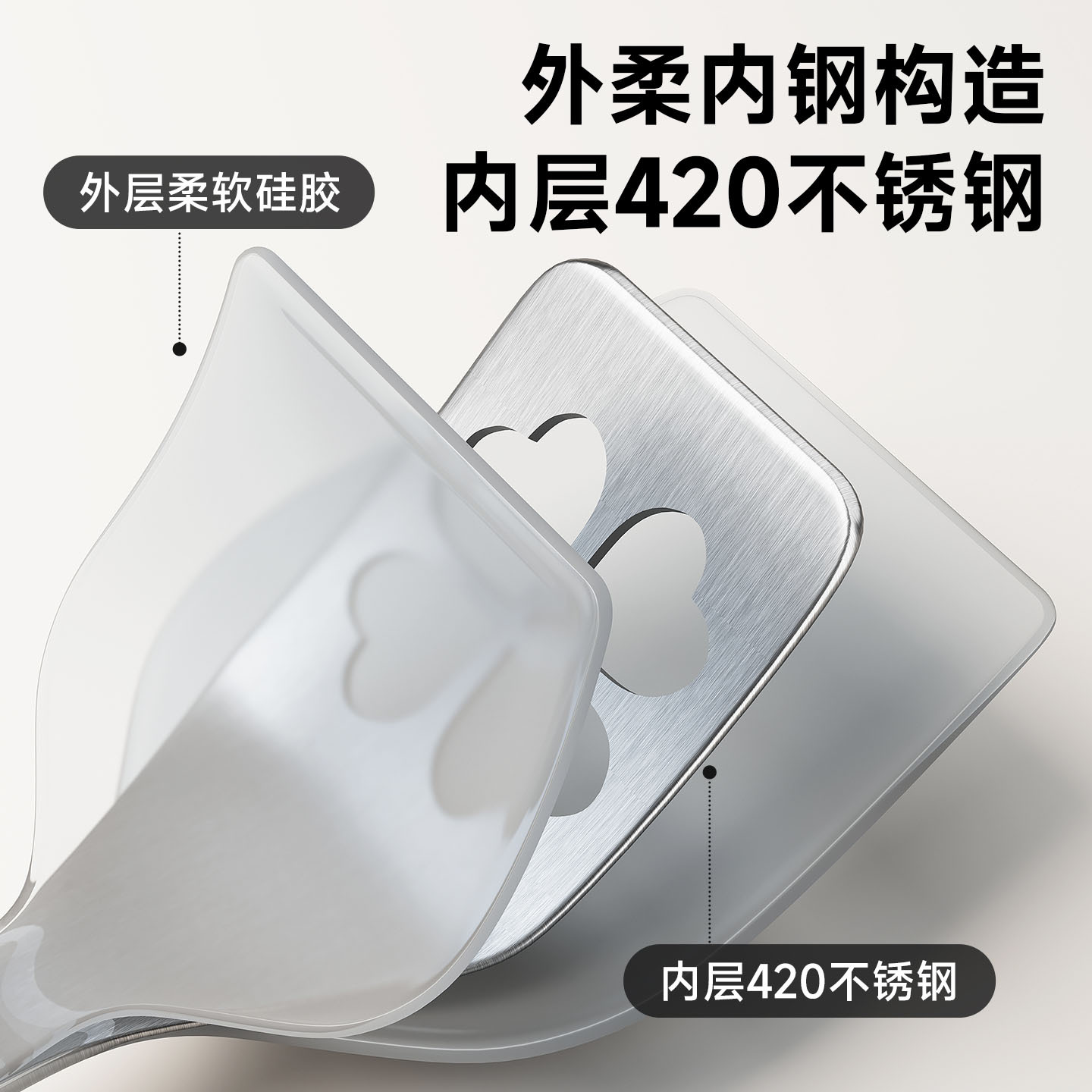 锅铲/不锈钢套锅/木铲/厨具/不锈钢冰铲细节图