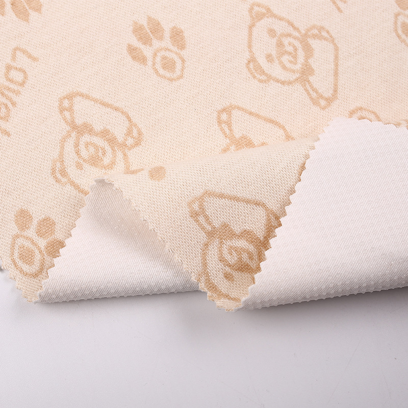 彩棉提花婴童面料薄款防滑隔尿垫婴童床品用布底部TPU覆膜防滑