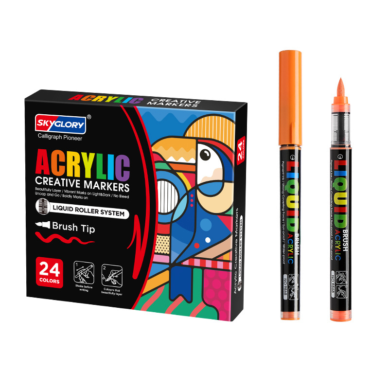Tianhui Cross-border Direct liquid Acrylic marker Pen, soft tip, stackable color, intelligent ink control, children's doodle pen, watercolor pen Item Picture