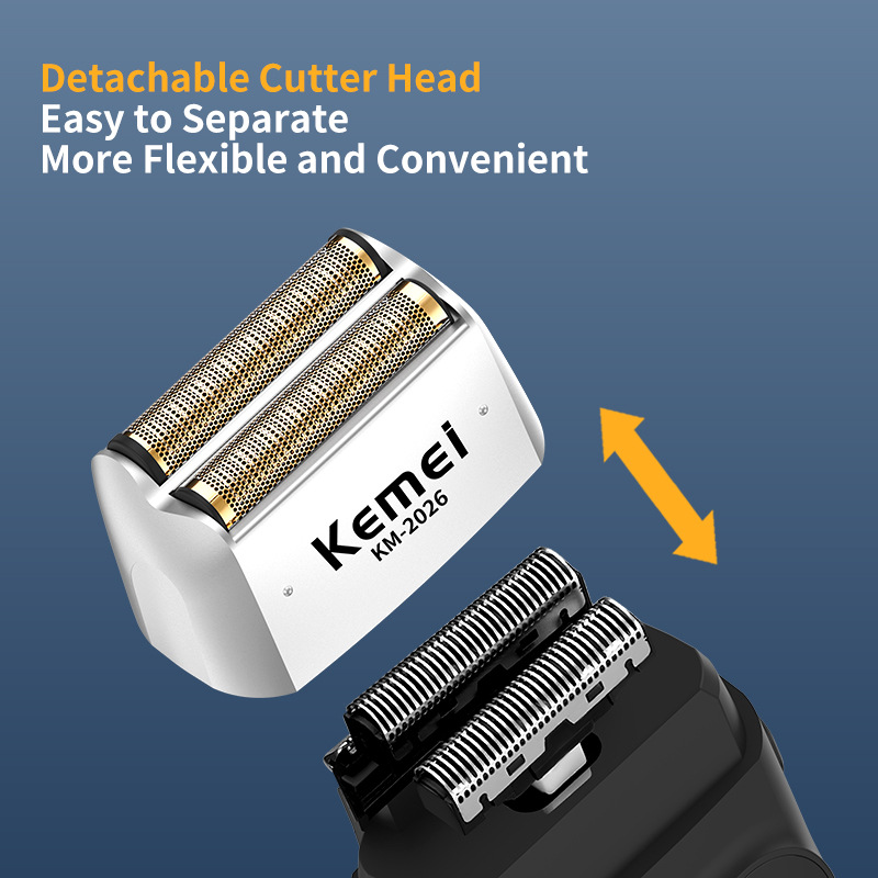 Kemei KM-2026 reciprocating electric shaver with sideburn trimmer and cross-border beard knife Specification image