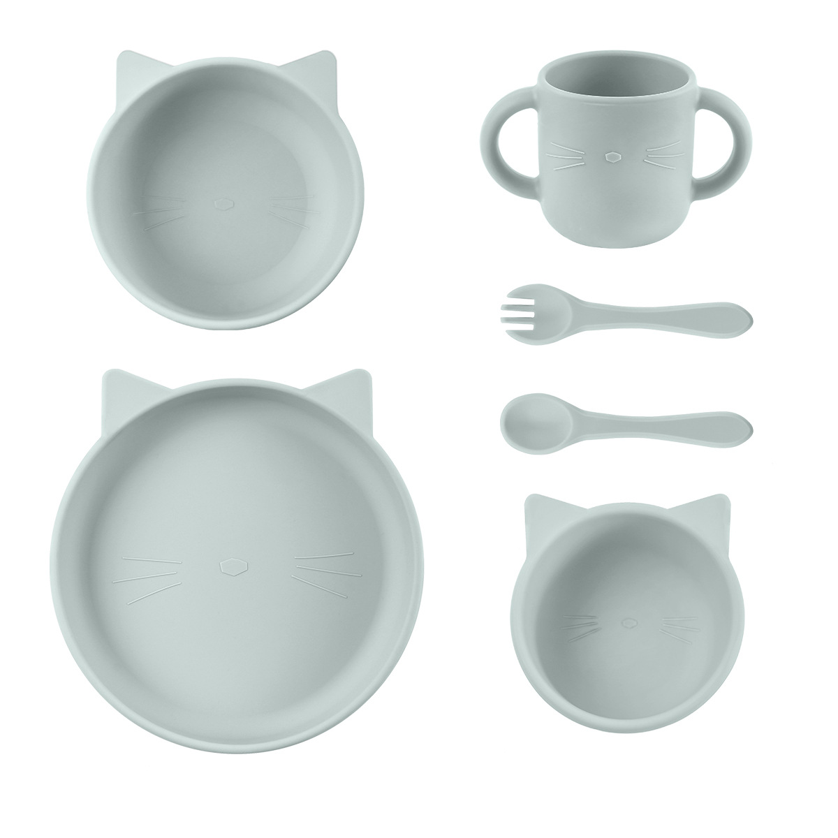 Cross-border children's feeding tableware, mother and baby products, food-grade silicone baby cartoon water cup, complementary food plate and bowl set Application Scenario