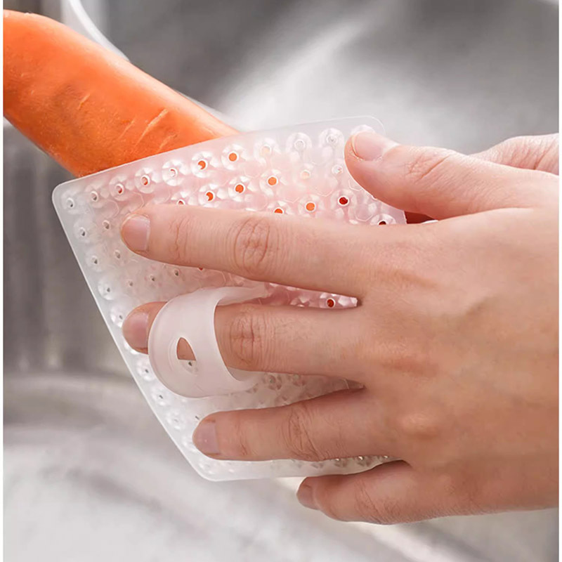 Fruit and vegetable cleaning brush, kitchen sink draining basket gap cleaning brush, finger cots vegetable washing brush, multi-functional brush