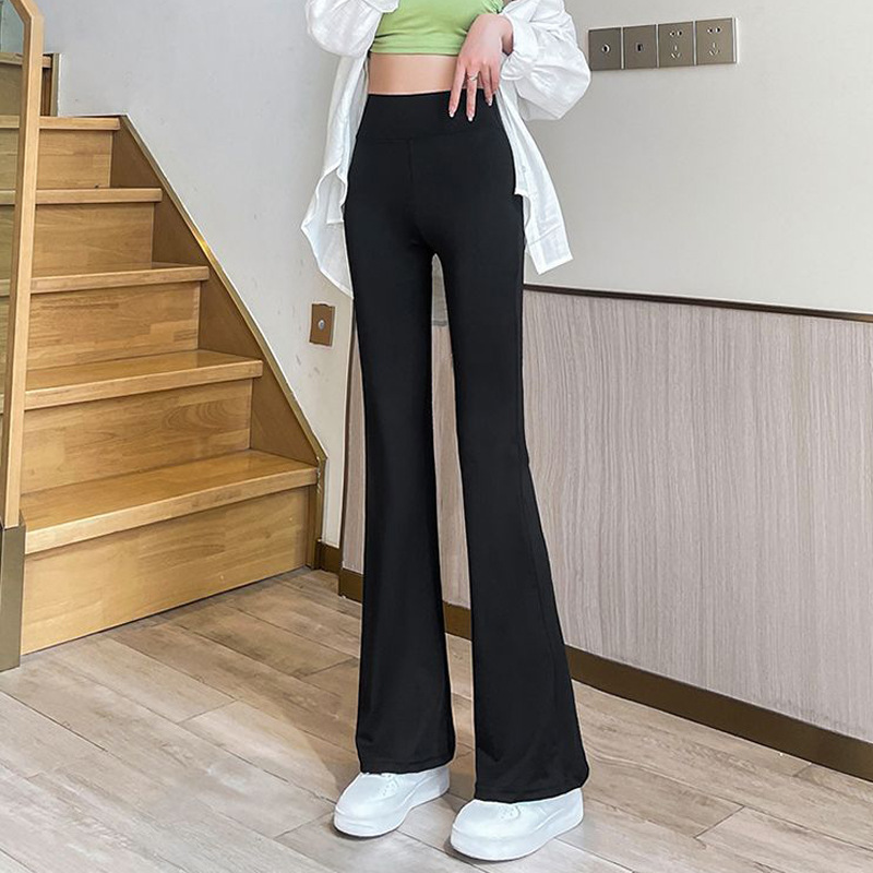 Black micro flared pants for children 2024 Spring new style, high-waisted, tight and slimming to 90%, worn as outerwear with leggings details Picture