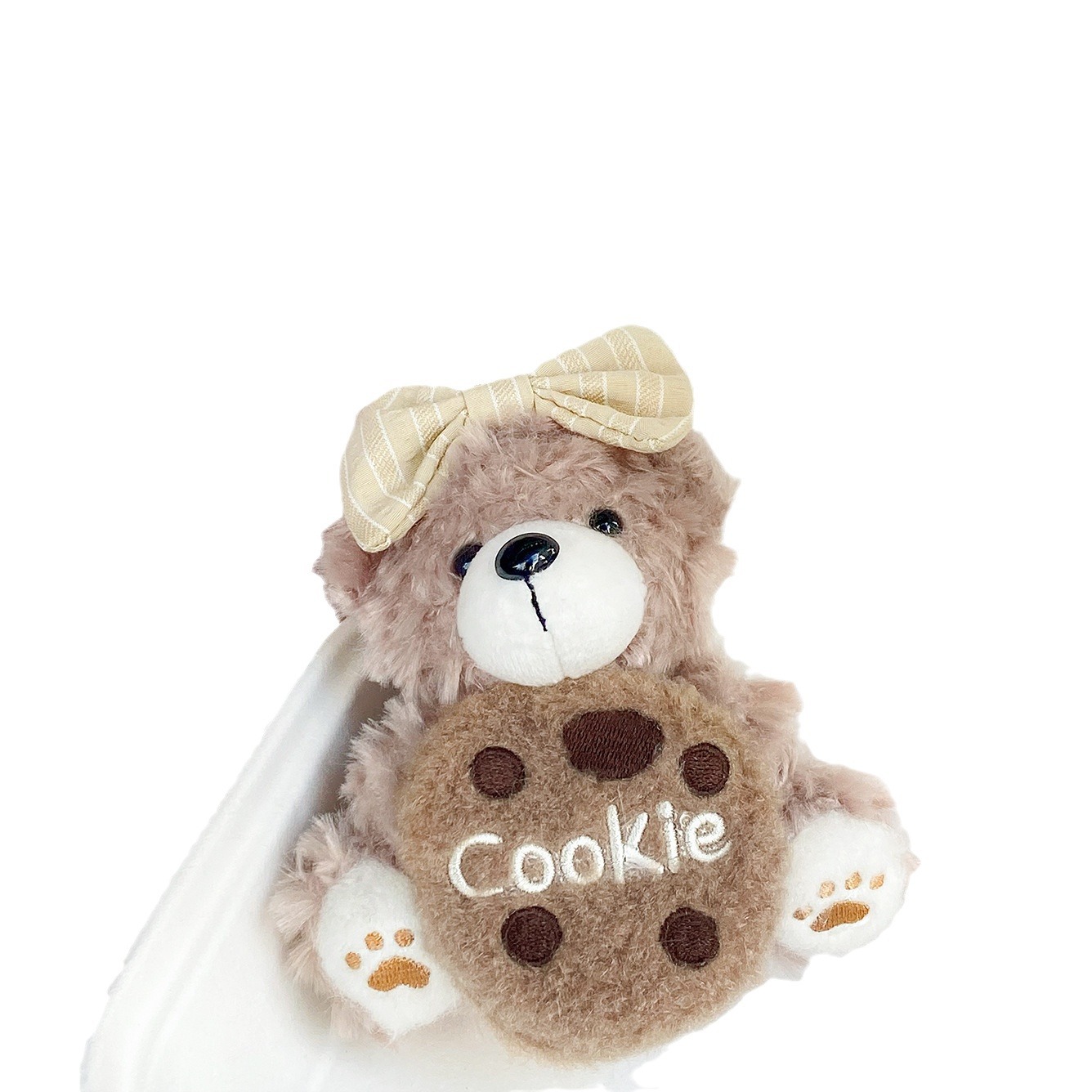 新款少女心饼干小熊甜点布艺钥匙扣精致可爱网红爆款情侣背包挂件白底实物图