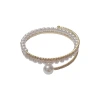 European and American Amazon personalized, fashionable, light luxury, versatile diamond-encrusted pearl elastic bracelet, gentle and elegant, design sense jewelry Item Picture
