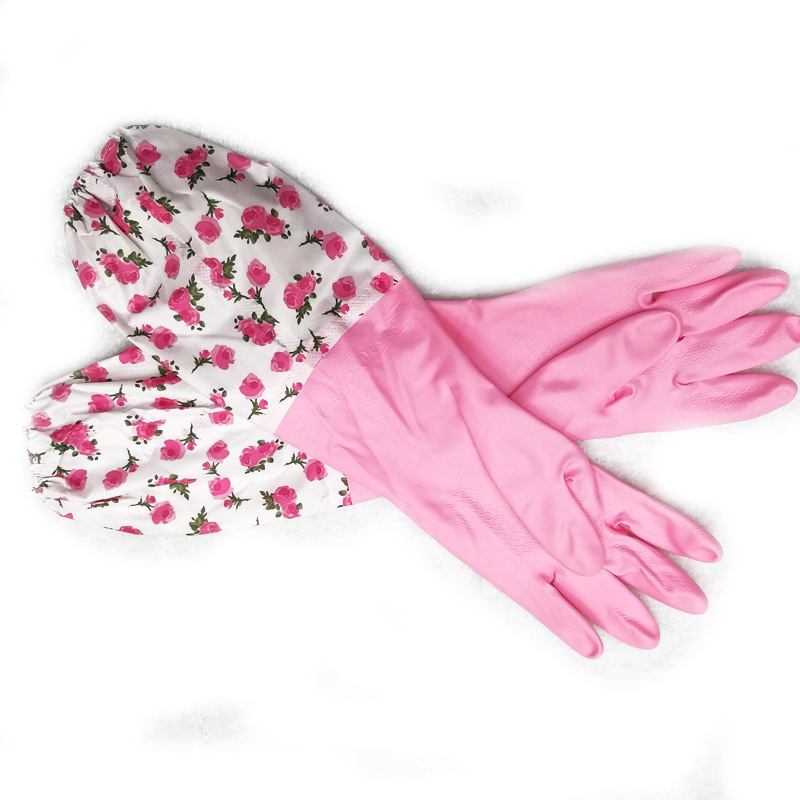 Kitchen, dishwashing, cleaning, household chores, laundry, dishwashing, thickened, cotton-padded, lengthened warm gloves, elastic labor protection gloves Item Picture