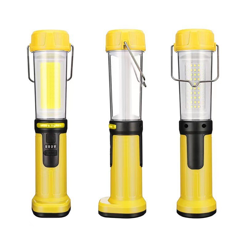 新款便携手持多功能挂钩磁铁汽修维修灯充电应急灯家用COB手电筒