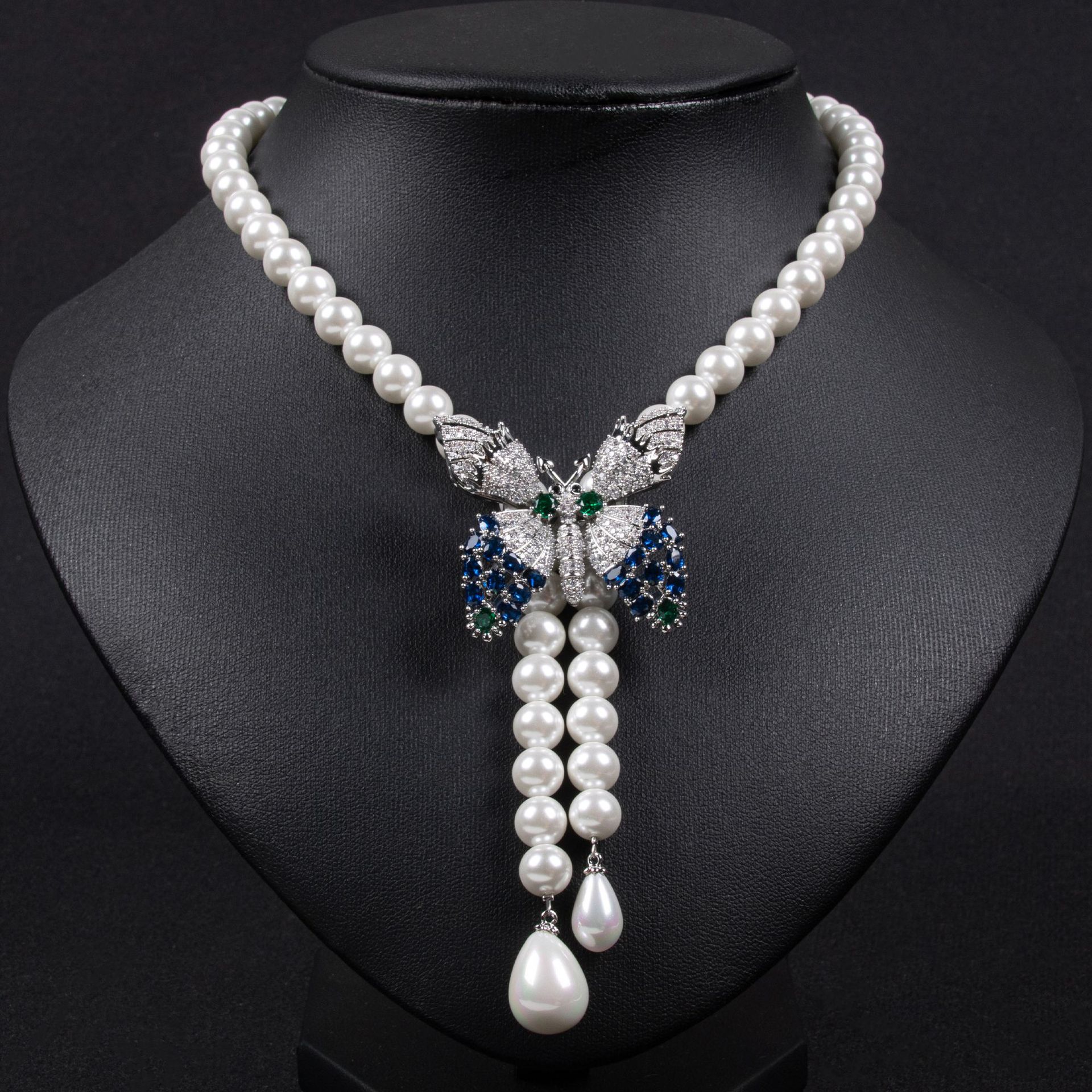 项链/珍珠/天然石项链/珍珠链条女款拼接气质/珍珠项链细节图