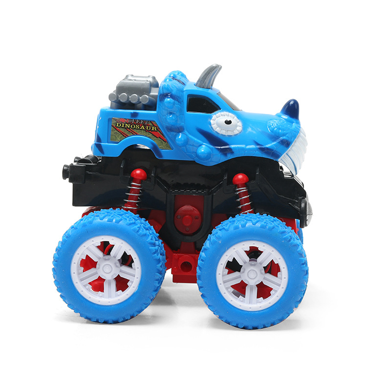 Children's inertial four-wheel drive off-road vehicle toy dinosaur motorcycle shockproof and shock absorption boy simulation stunt car model Item Picture