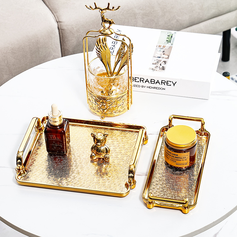 贵族金轻奢ins水果盘家用客厅茶几干果坚果糖收纳果盘点心零食盘产品图