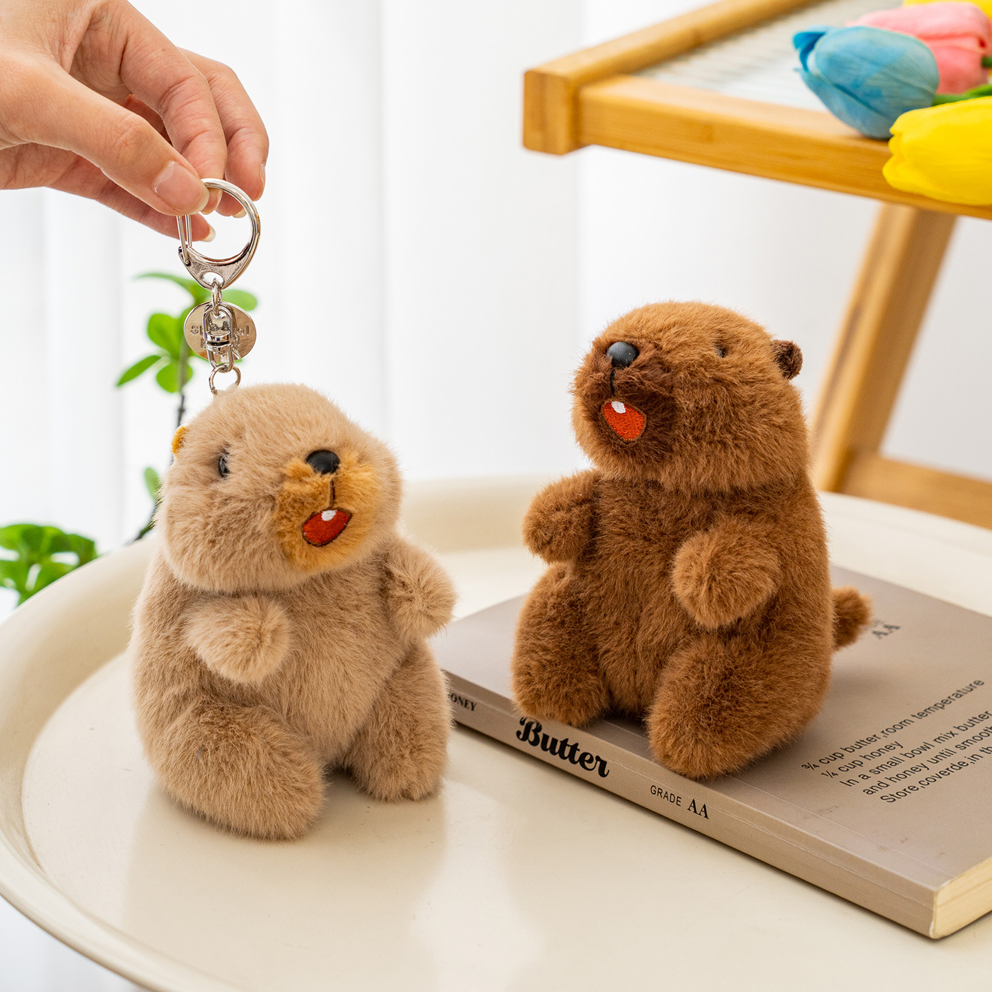 Officially authorized marmot plush keychain pendant, cute and fun functional schoolbag keychain small gift Application Scenario