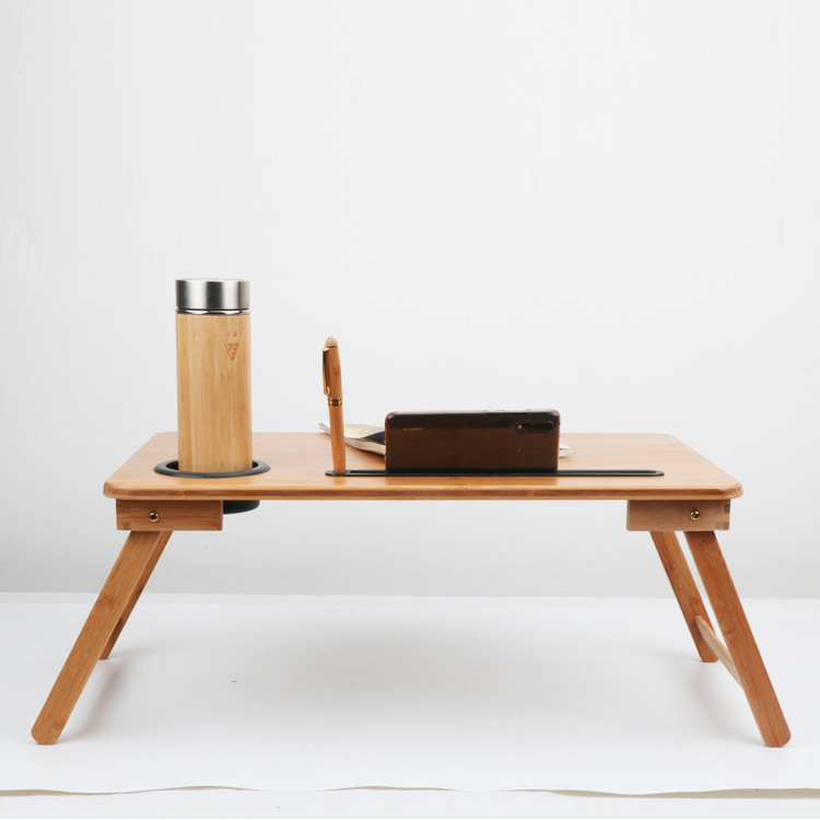 samexi bamboo folding table, laptop desk, small bed table, folding table for lazy people in the dormitory Application Scenario