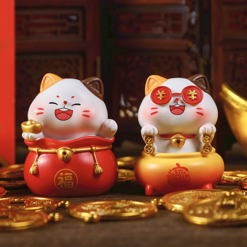 招财猫/醒狮/太阳能招财猫/塑料儿童水杯/招手摆件兔子细节图