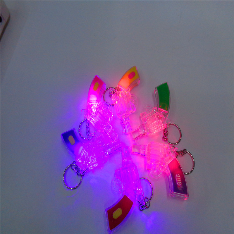 Yiwu children's toys new mini luminous gift LED keychain night light hanging card 001 gun manufacturer wholesale Application Scenario