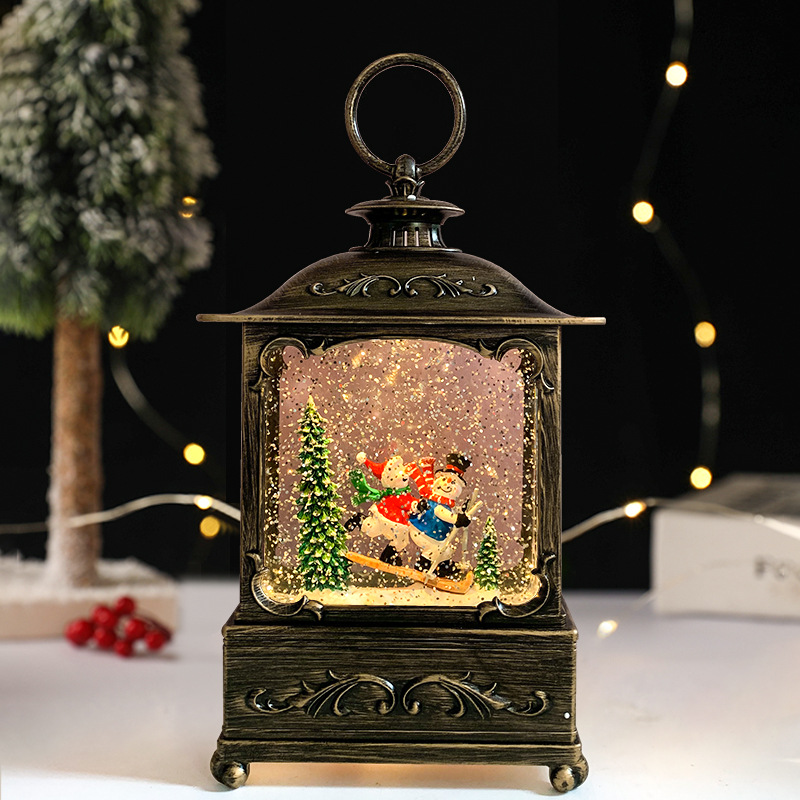 Christmas gifts: Snowflake wish lantern, night light, music box, crystal ball, snow house, town music box, children's handicrafts details Picture