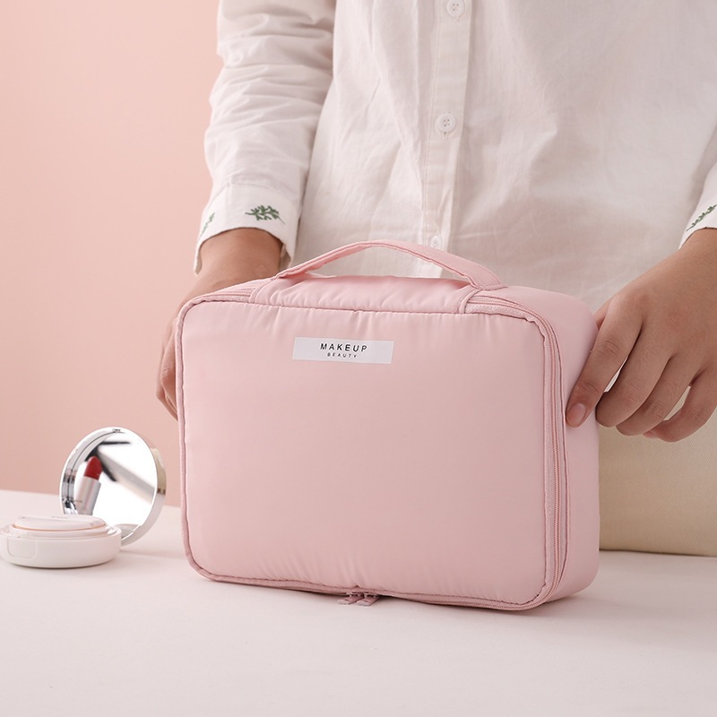 ins makeup bag, cosmetics storage bag, women's travel toiletries bag, hand-held fabric makeup bag, portable storage and storage