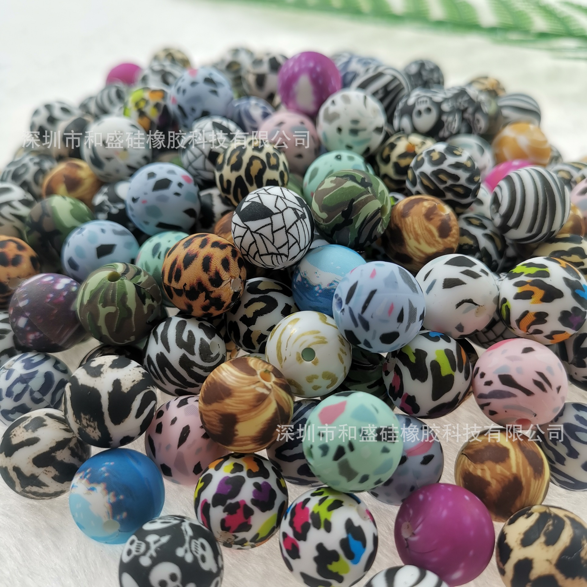 Selected cross-border silicone beads, food-grade baby teething rings, 15mm silicone children's beads, jewelry accessories manufacturer wholesale Specification image