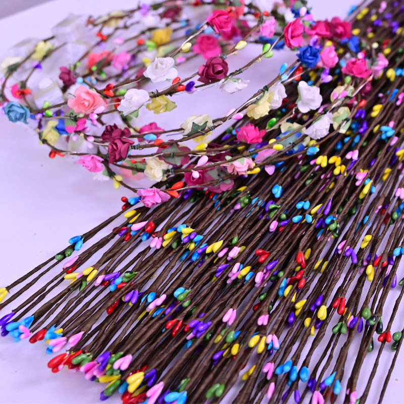 60厘米藤条 花环材料铁丝 DIY花枝小浆果 手环发饰制作材料