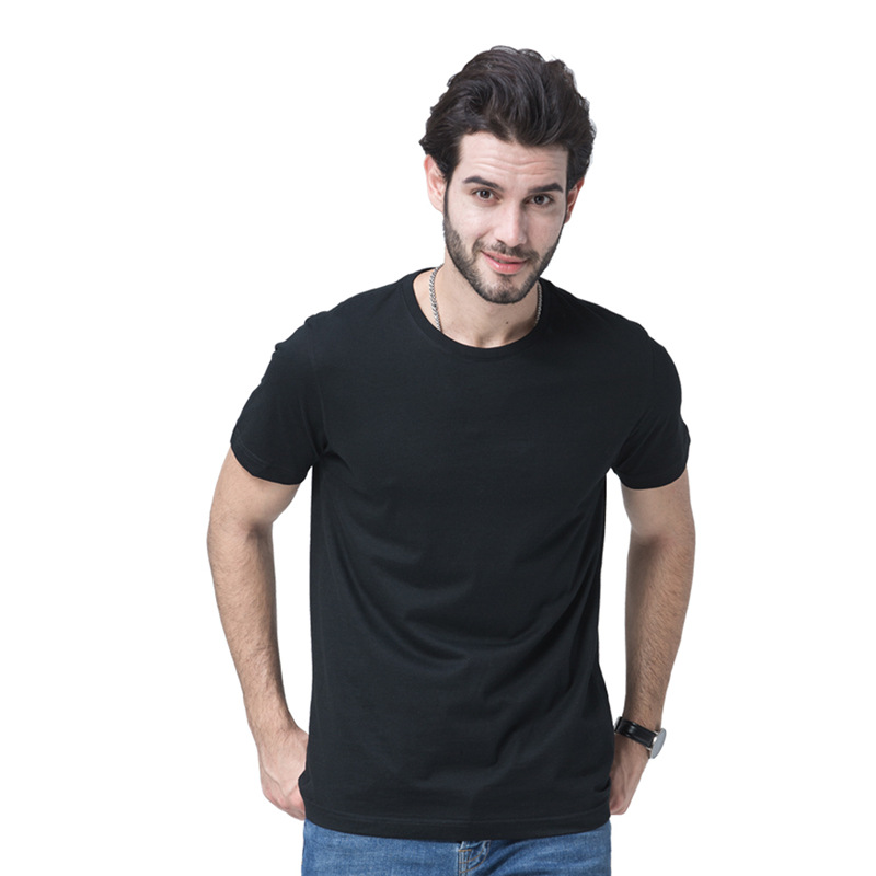 Summer 2026 Model 0001: Casual 170g pure cotton, fashionable, simple, sporty and slimming solid color round-neck short-sleeved T-shirt details Picture