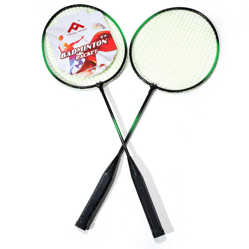 【工厂】富华103铁合金分体羽毛球拍白底实物图