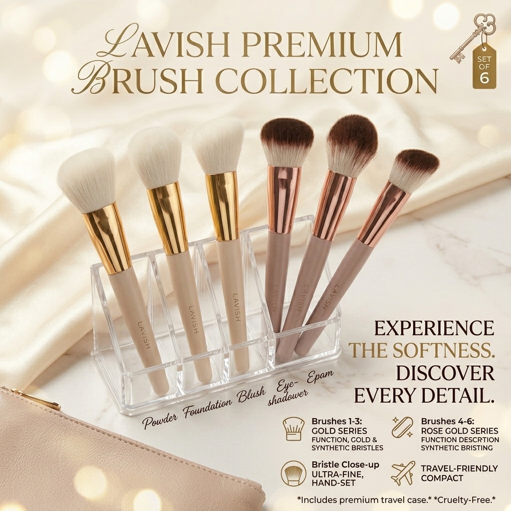 3 makeup brushes, refreshing flame brush, contactor brush, foundation brush, soft bristle beginner makeup set, beauty tools details Picture