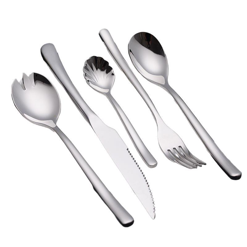 精致西式简约加厚方柄餐刀不锈钢西餐叉勺餐具牛排刀叉勺子详情图2