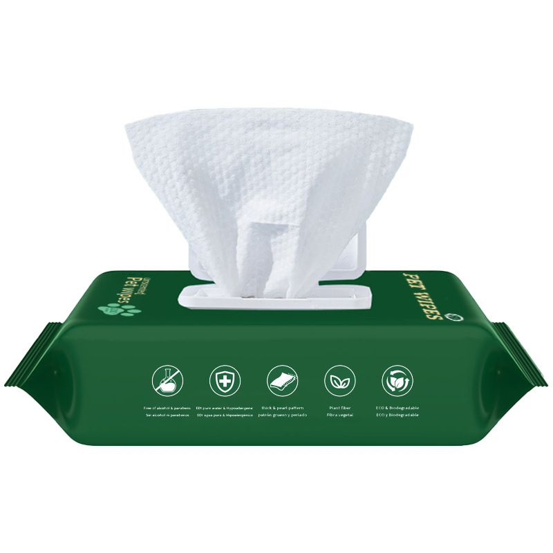 绿色包装湿巾盒厨房湿巾除油湿巾婴儿湿纸巾