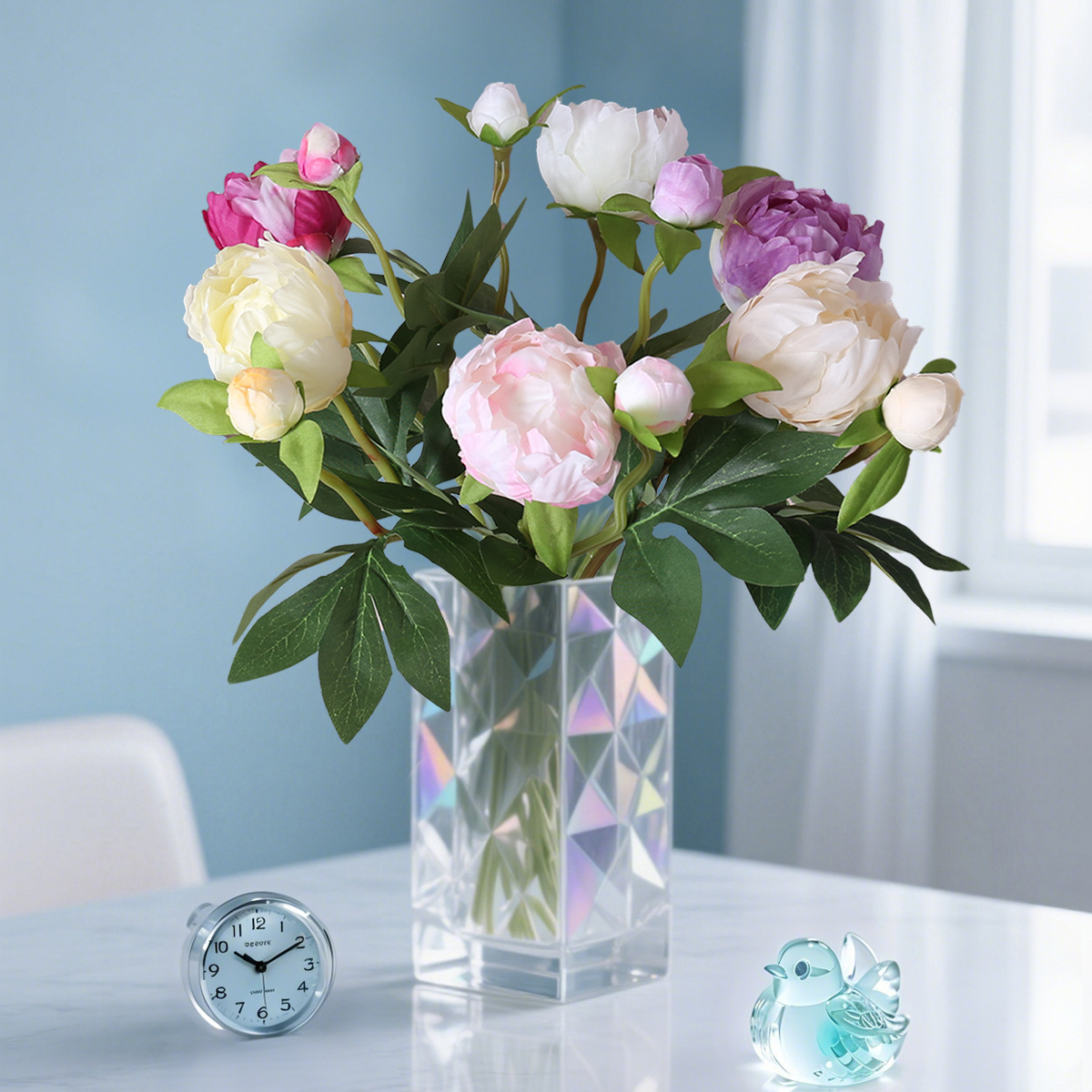 仿真花DIY发饰配件/仿真花/5朵塑膠花/假花/假花批发产品图