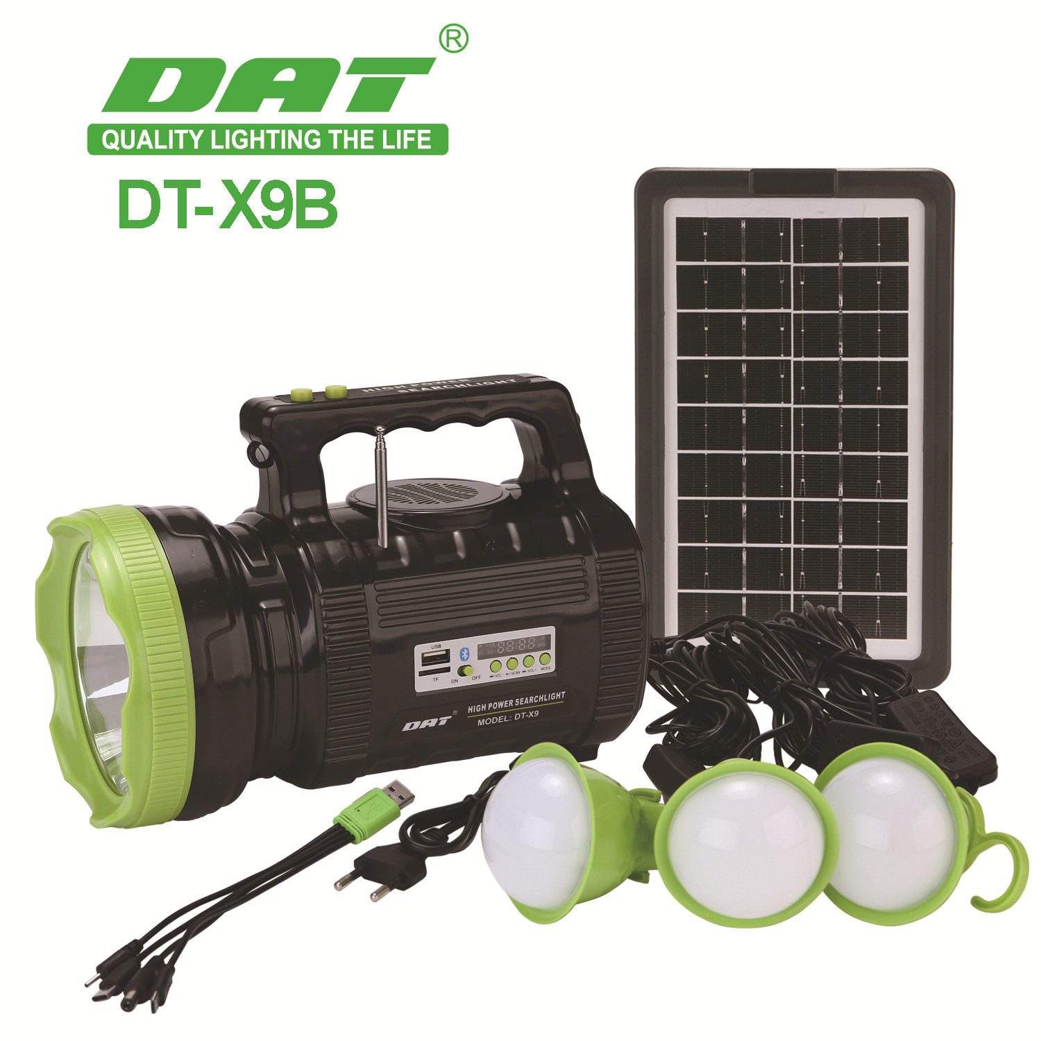 DT-X9B太阳能照明小系统带蓝牙MP3收音机功能户外照明可应急充电